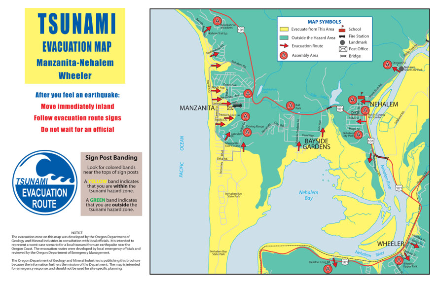 Tsunami Evacuation Map | Wheeler, OR